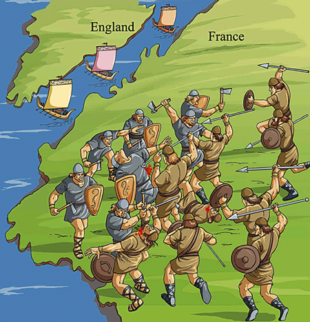 The hundred years war made France the enemy of England and so the French language also became the enemy language.