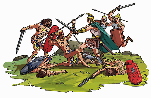 The Romans had many battles with the Celts over the years they were in Britain.