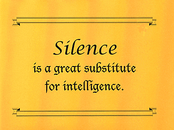 Poster Silence and Intelligence.