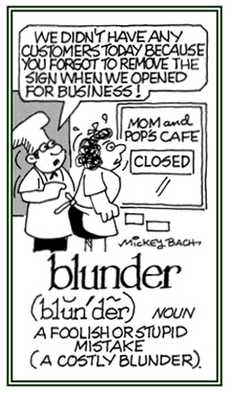 Word Information - search results for: blunders