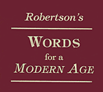 Robertson's Words for a Modern Age book cover and it reference to English words derived from Latin and Greek sources.