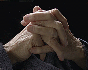 Pair of elderly hands