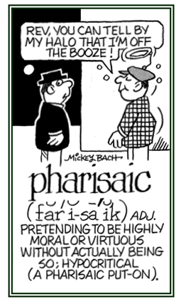 Relating to a pretension of being moral and virtuous, but not being such a person; hypocritical.