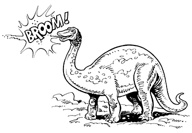 Dinosaur expressing itself with a BROOM sound.