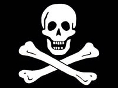 An image once used by pirates on their flags.