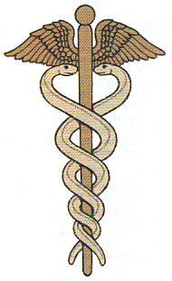 Aesculapian snakes and staff used by some medical organizations.